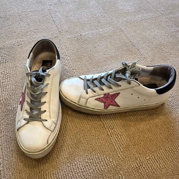 Golden Goose Hi-Star Glitter Star Sneakers - Picture 1 of 9